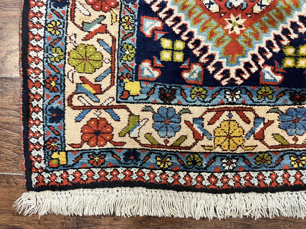 Persian Tribal Runner Rug 2.9 x 14, Colorful Rare Antique Persian Shiraz Yalameh Geometric Carpet for Hallway, 14ft Runner, Handmade, Wool, Red