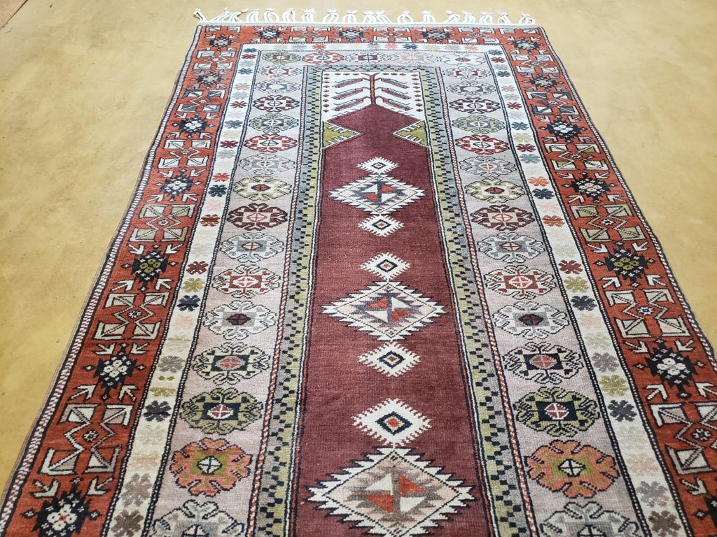4x8 Turkish Rug - Turkish Oriental Carpet - Tribal Rug - Talesh Rug - Hand Knotted Wool Area Rug 4' 4" x 7' 6" Bedroom Rug Vintage