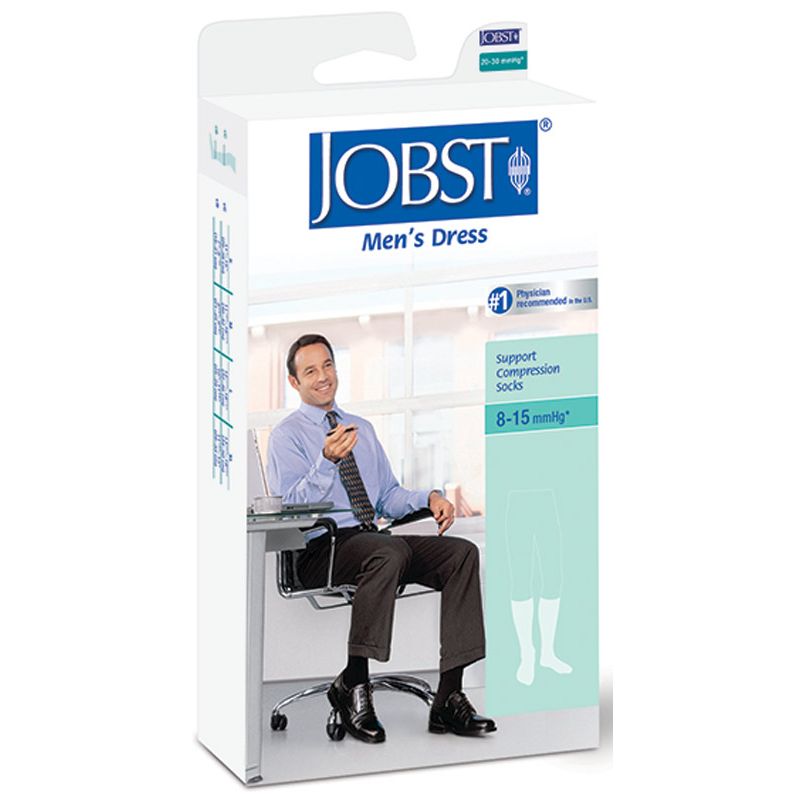 Jobst Men's Dress Knee High 8-15 Closed Toe Socks, Khaki, Medium