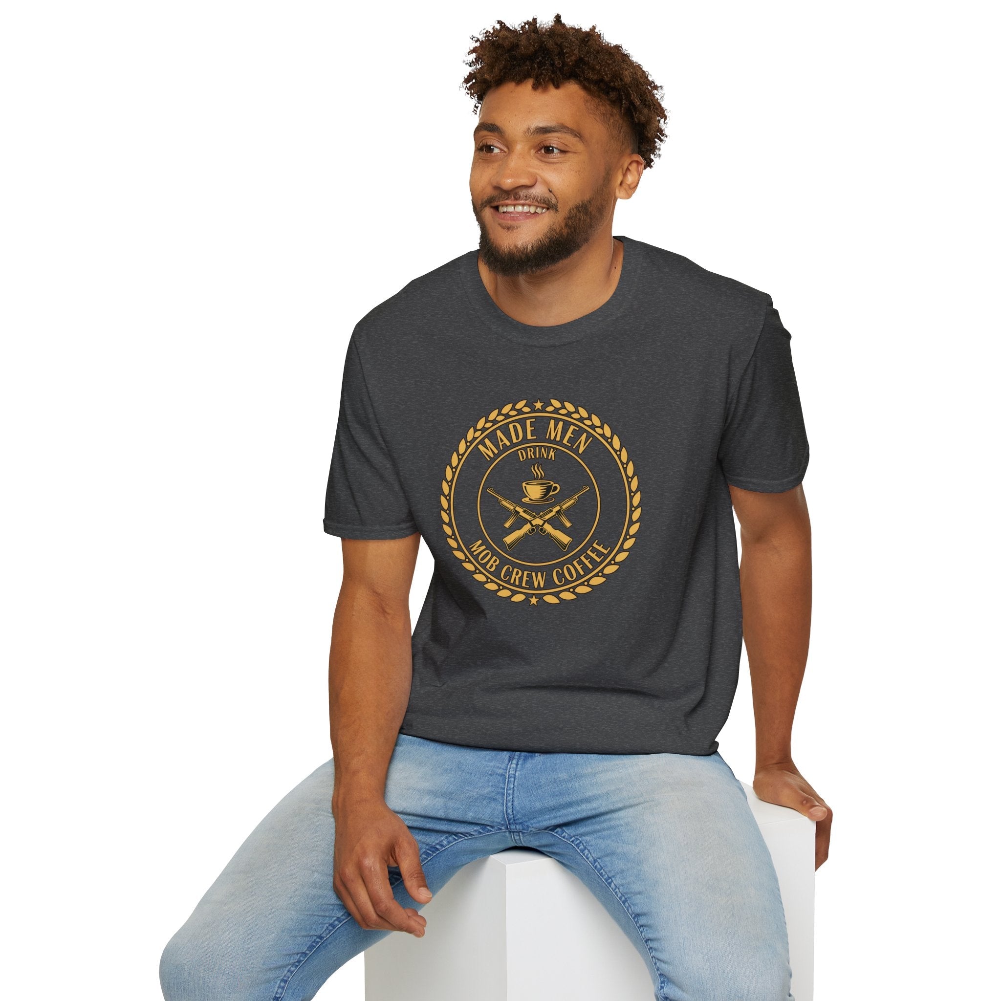 Mob Crew Made Men Drink Mob Crew Coffee T-Shirt - Perfect for Coffee Lovers
