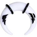 0G White Acrylic Black Lightning Buffalo Taper