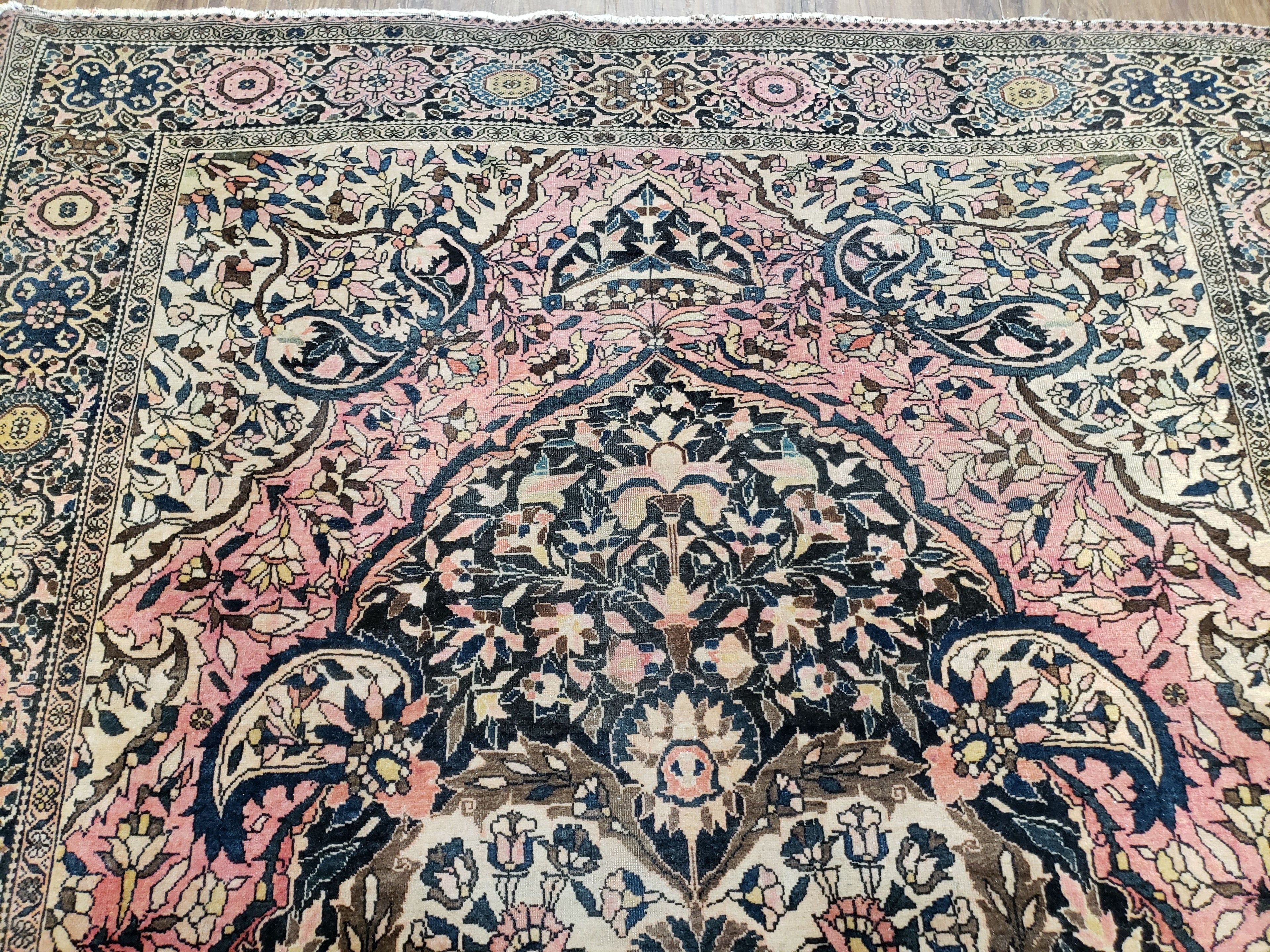 Antique Persian Farahan Rug, 4'1" x 6' 5"