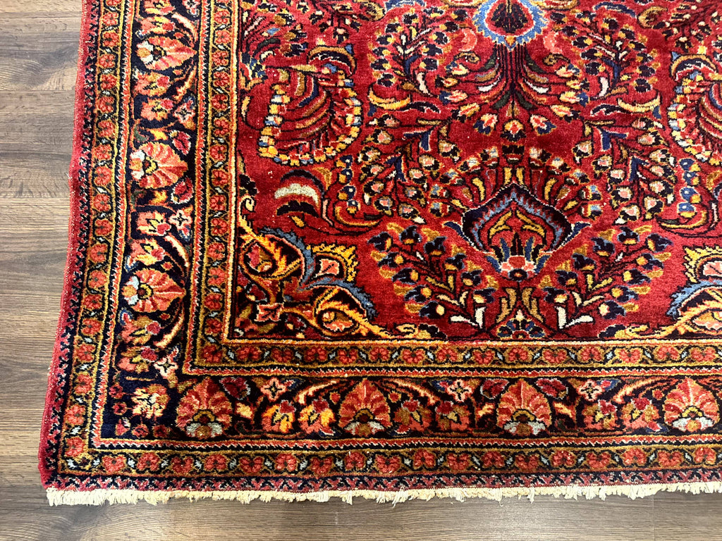 Persian Lilihan Rug 5x6, Red, Floral, Antique Persian Carpet