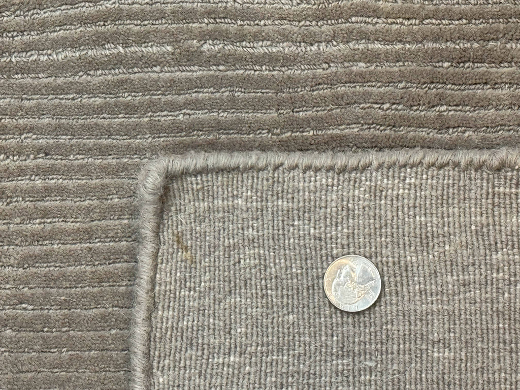 Tibetan Rug 8x10 Taupe Handmade Wool Modern Contemporary Carpet