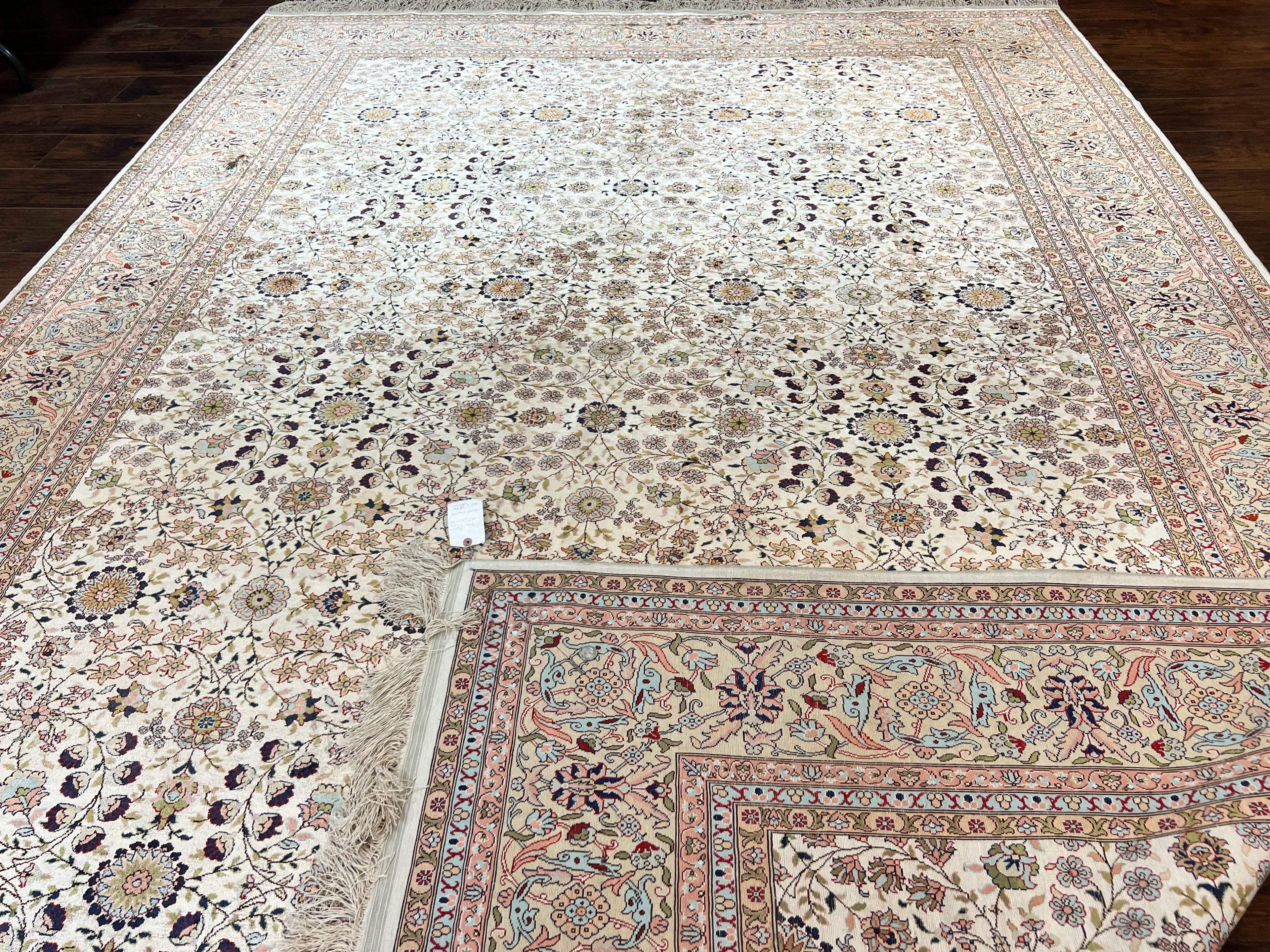 Wonderful Turkish Silk Rug 8x12, Handmade, Fine 320 KPSI