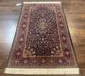 Indo Kashmiri Rug 3x5, Navy Blue, Very Fine 400 KPSI, Pair B