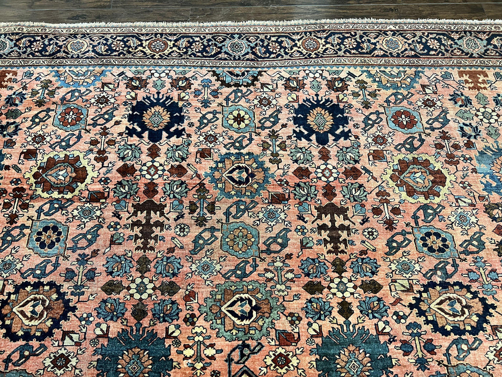 Rare Persian Sarouk Farahan Rug 9x15 – Antique Wool Carpet, Signed By Master Weaver