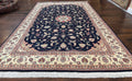 Navy Blue Pak Persian Rug 6x10, Floral Medallion, Traditional Persian Area Rug, Fine 240 KPSI