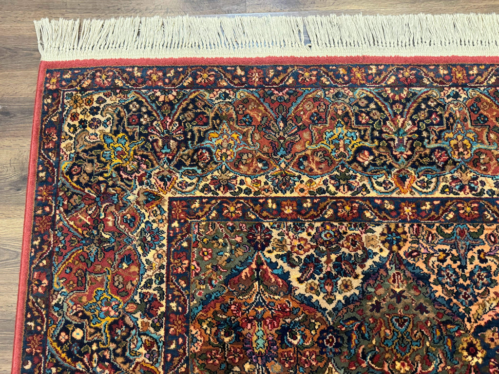 Karastan Rug 8.8 x 10.6, Multicolor Panel Kirman Rug #717, Original 700 Series, Wool