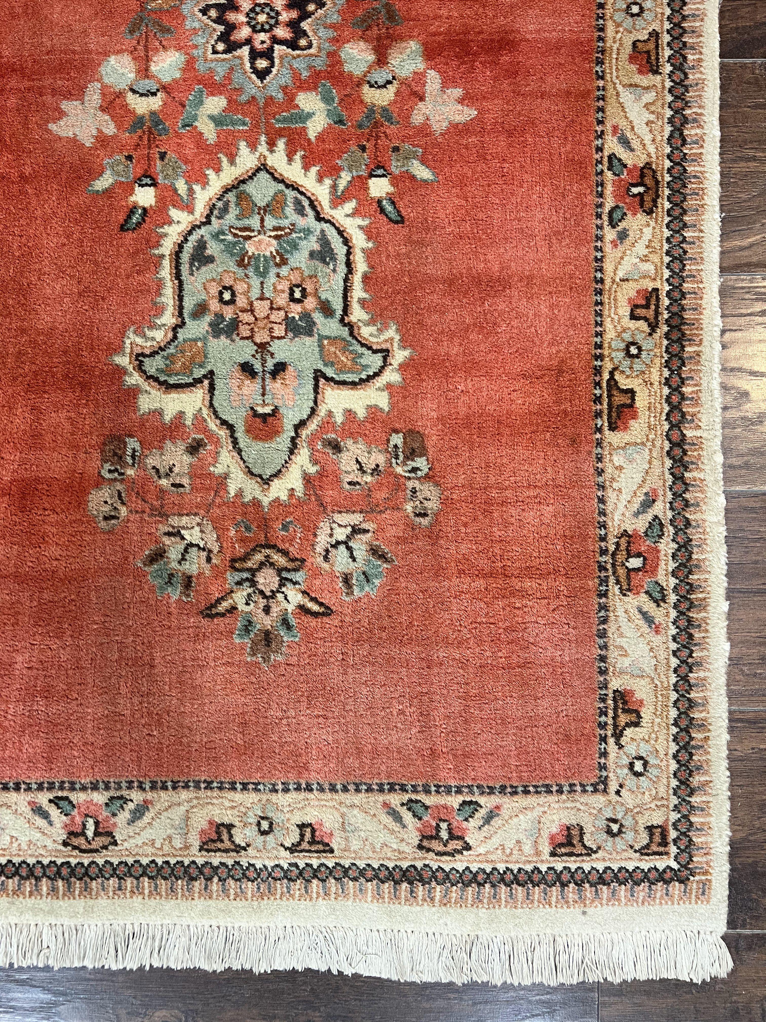 Persian Tabriz Runner Rug 3 x 12, Open Field, Terracotta