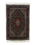 Persian Tabriz Rug 3x5, Wool on Silk Foundation, Very Fine 550 KPSI, Dark Navy Blue