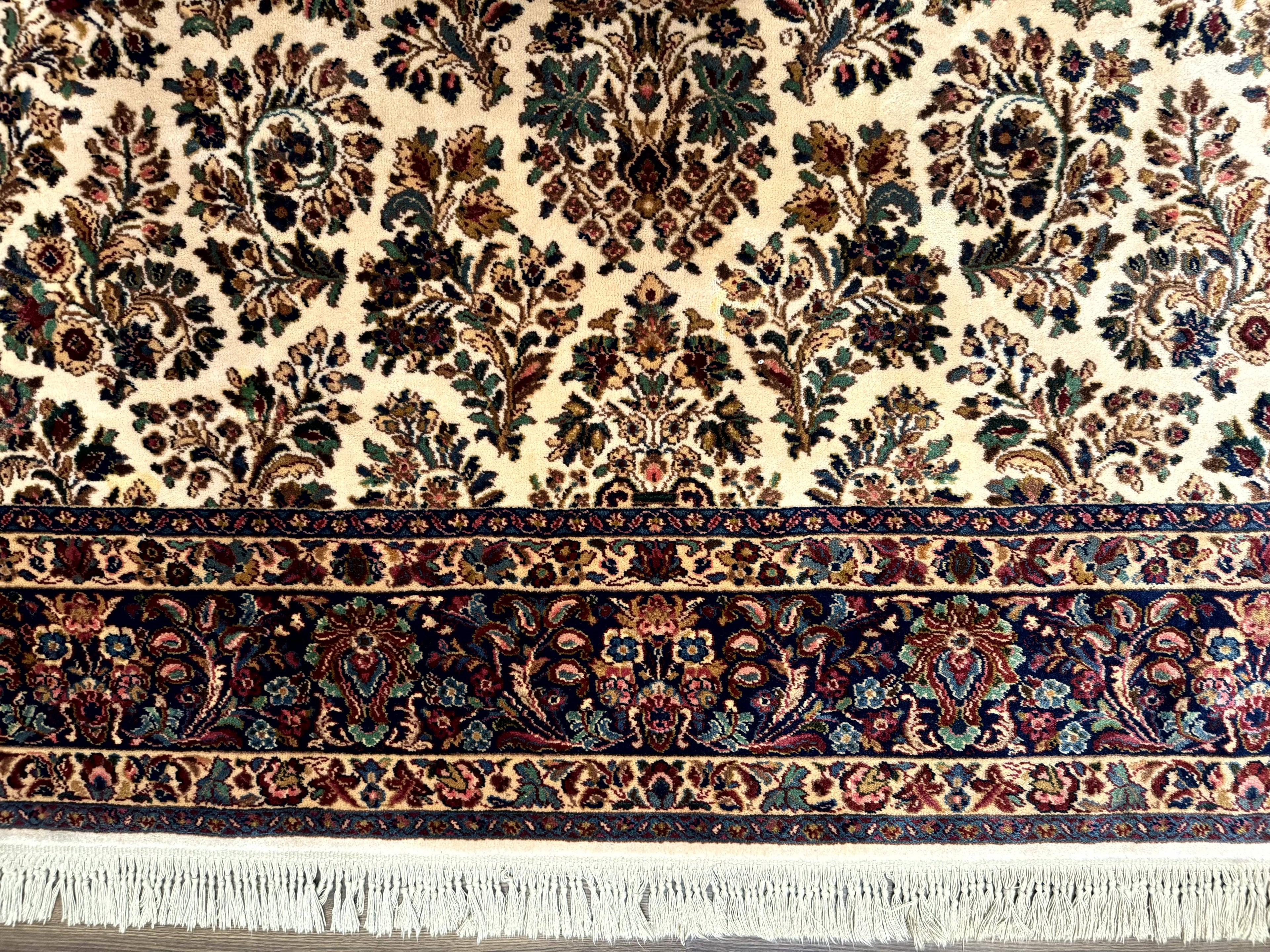 Karastan Rug 8.8 x 10.6 Ivory Sarouk #700/760, Wool Discontinued Original 700 Series