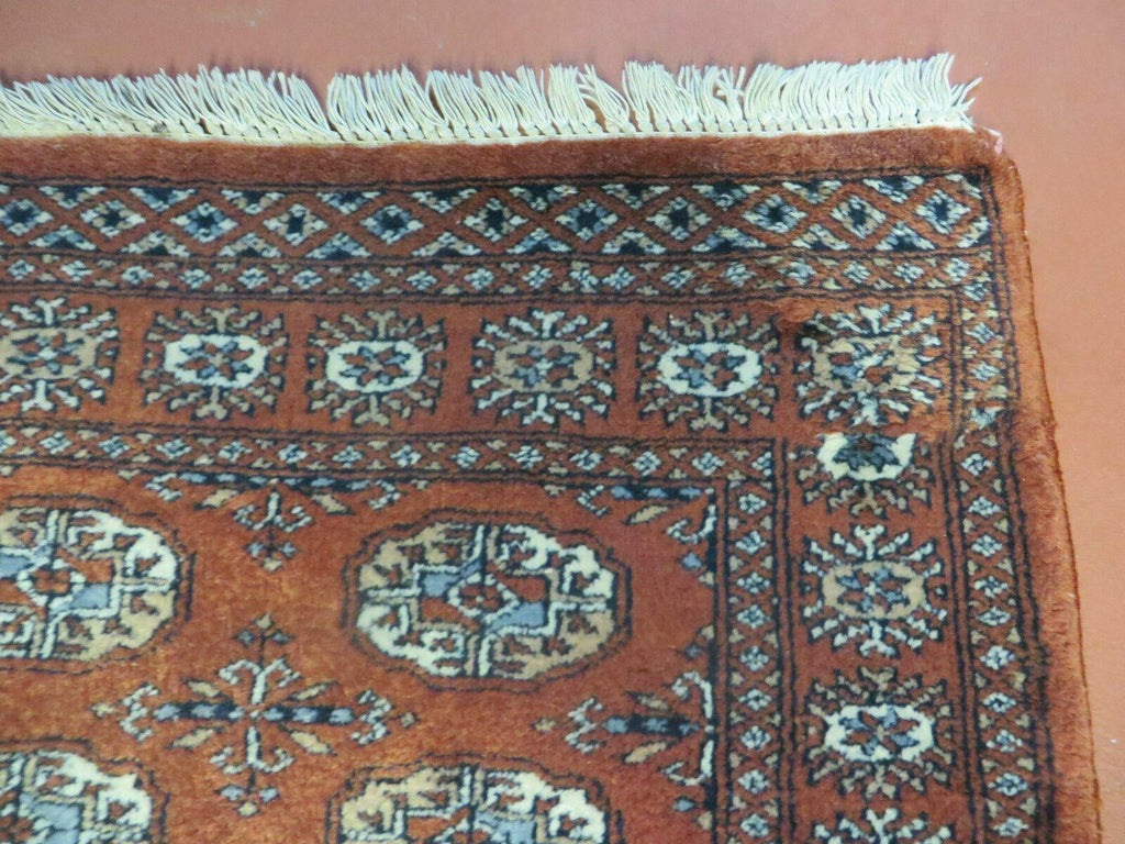 3' X 4' Vintage Handmade Pakistan Turkoman Bokhara Fine Woven Wool Rug