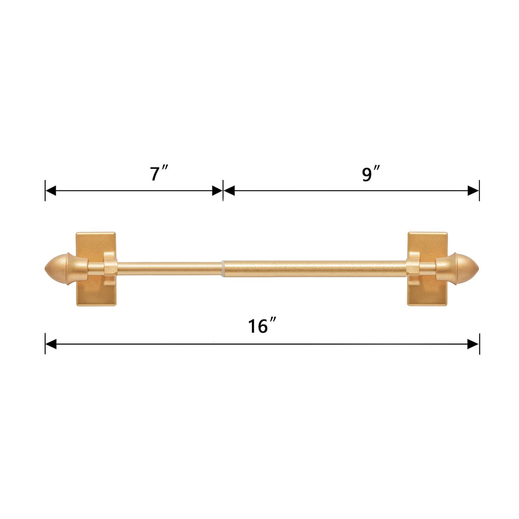 LaigenGanzi Magnetic Curtain Rods Adjustable 9-16in Gold 4 Pack