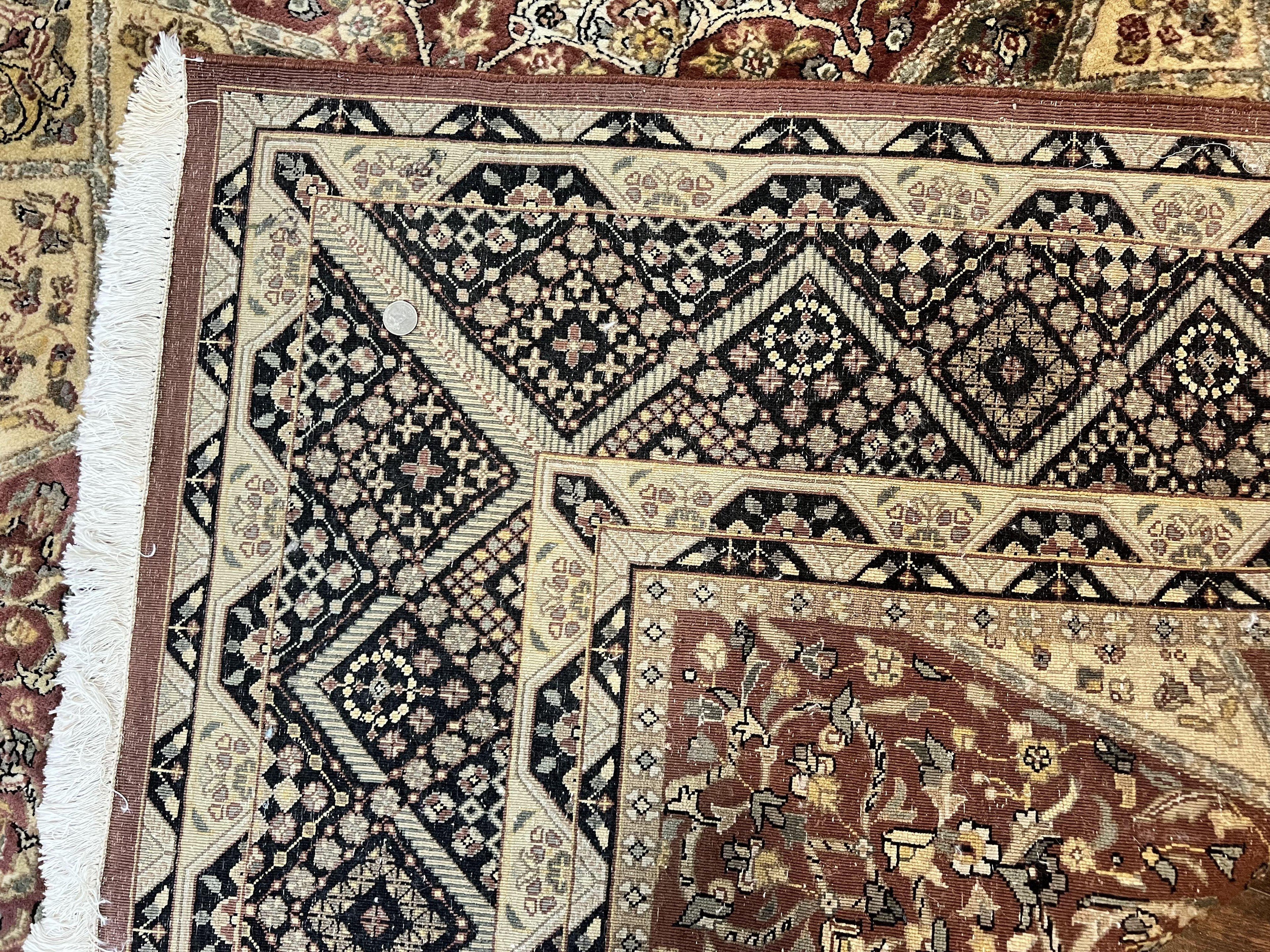 Indo Persian Rug 8x10, Dome Design, 210 KPSI, Handmade Vintage Wool Rug