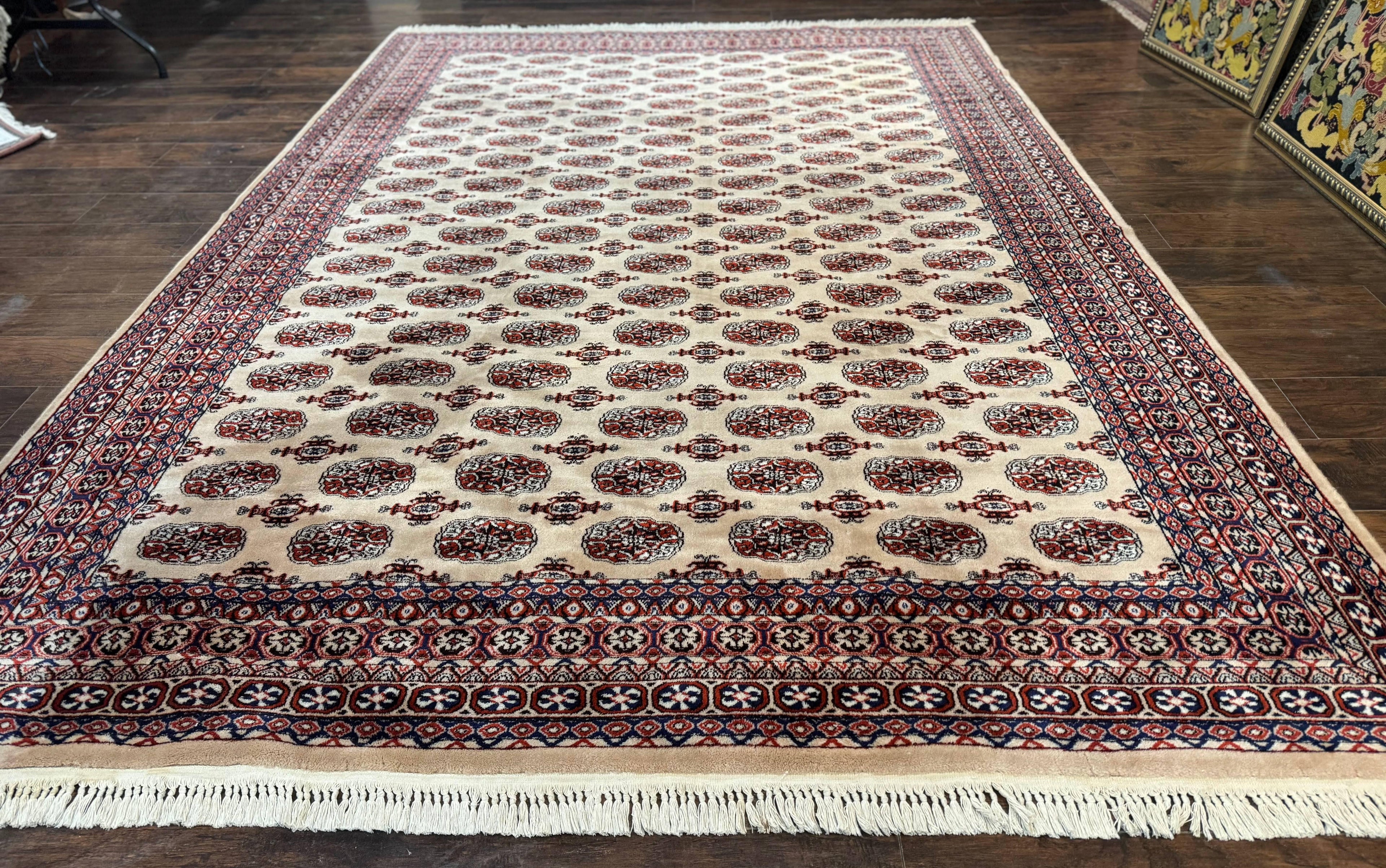 Karastan Rug 8.2 x 11.6 Beige Bokhara, Wool Pile, Vintage Discontinued Karastan Area Rug, Belgium Power Loomed Rug