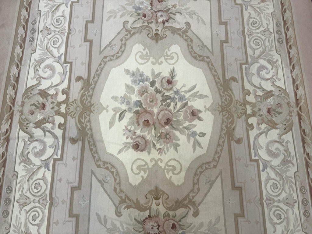 Aubusson Rug 6x9, Elegant, Flatweave, French European Design