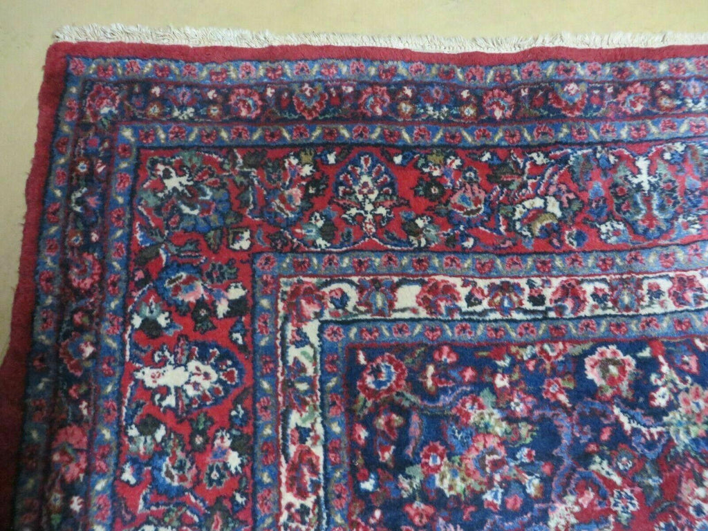 Persian Sarouk Rug 9x12 - Semi Open Field Medallion Carpet