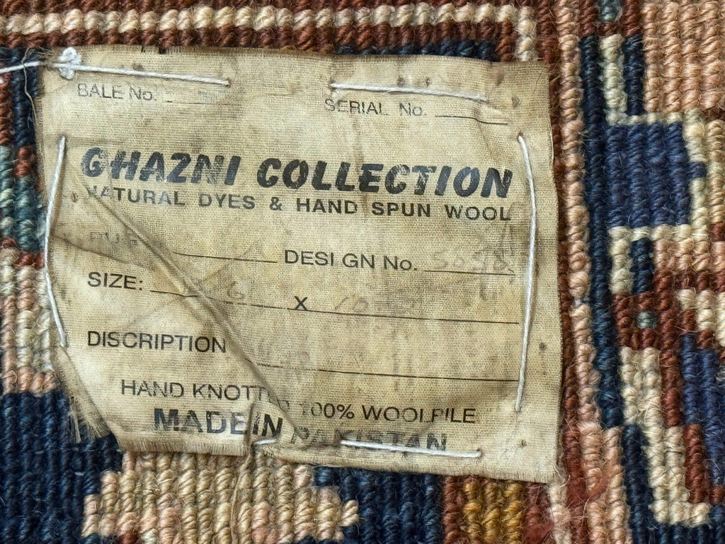 Pak Persian Bidjar Rug 10x13, Midnight Blue and Tan Pakistani Carpet