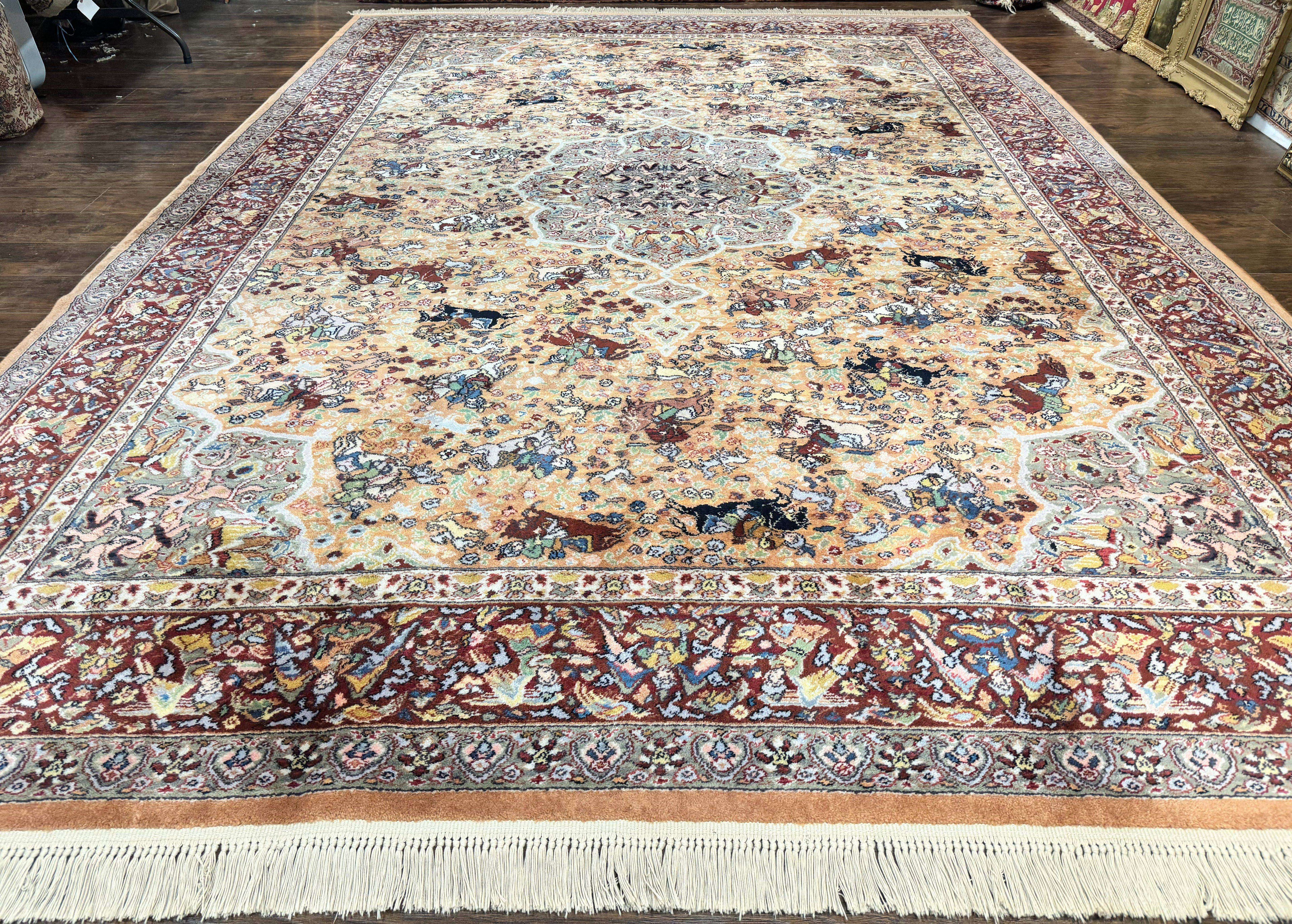 Karastan Rug 10x14 - Persian Hunting  #723 - Wool Pile, Vintage