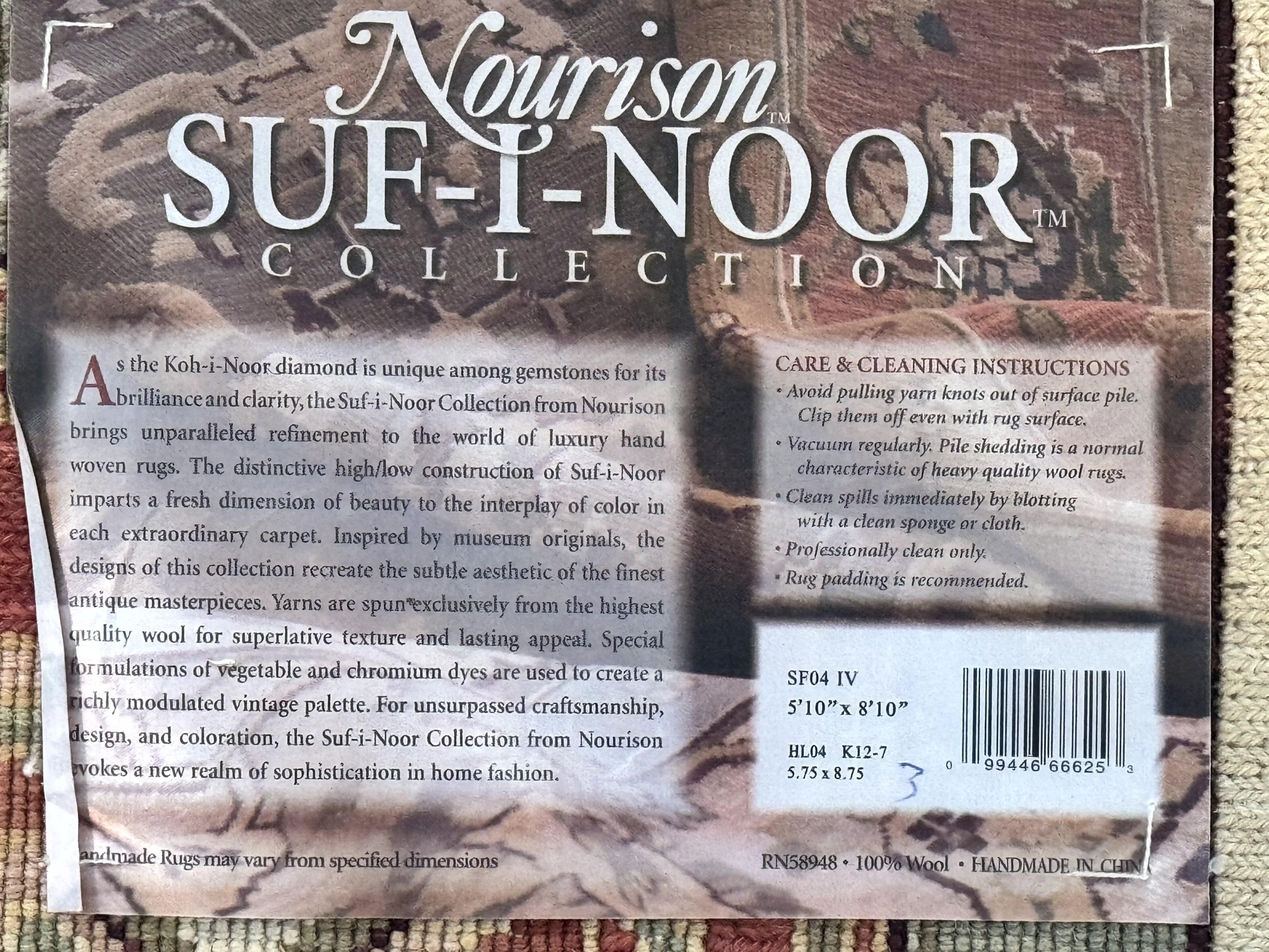 Flatweave Soumak Rug 6x9, Nourison Rug, Wool Handmade, Floral, Ivory