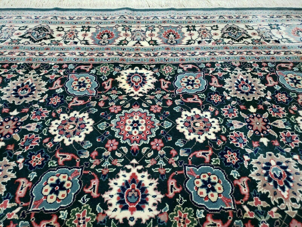 8' X 10' Handmade Indian Oriental Wool Rug Carpet Organic Dye Forest Green Nice