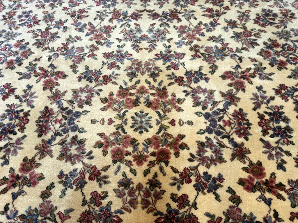 8.8 x 10.6 Karastan Kirman Rug #788, Wool Vintage Discontinued Floral Carpet