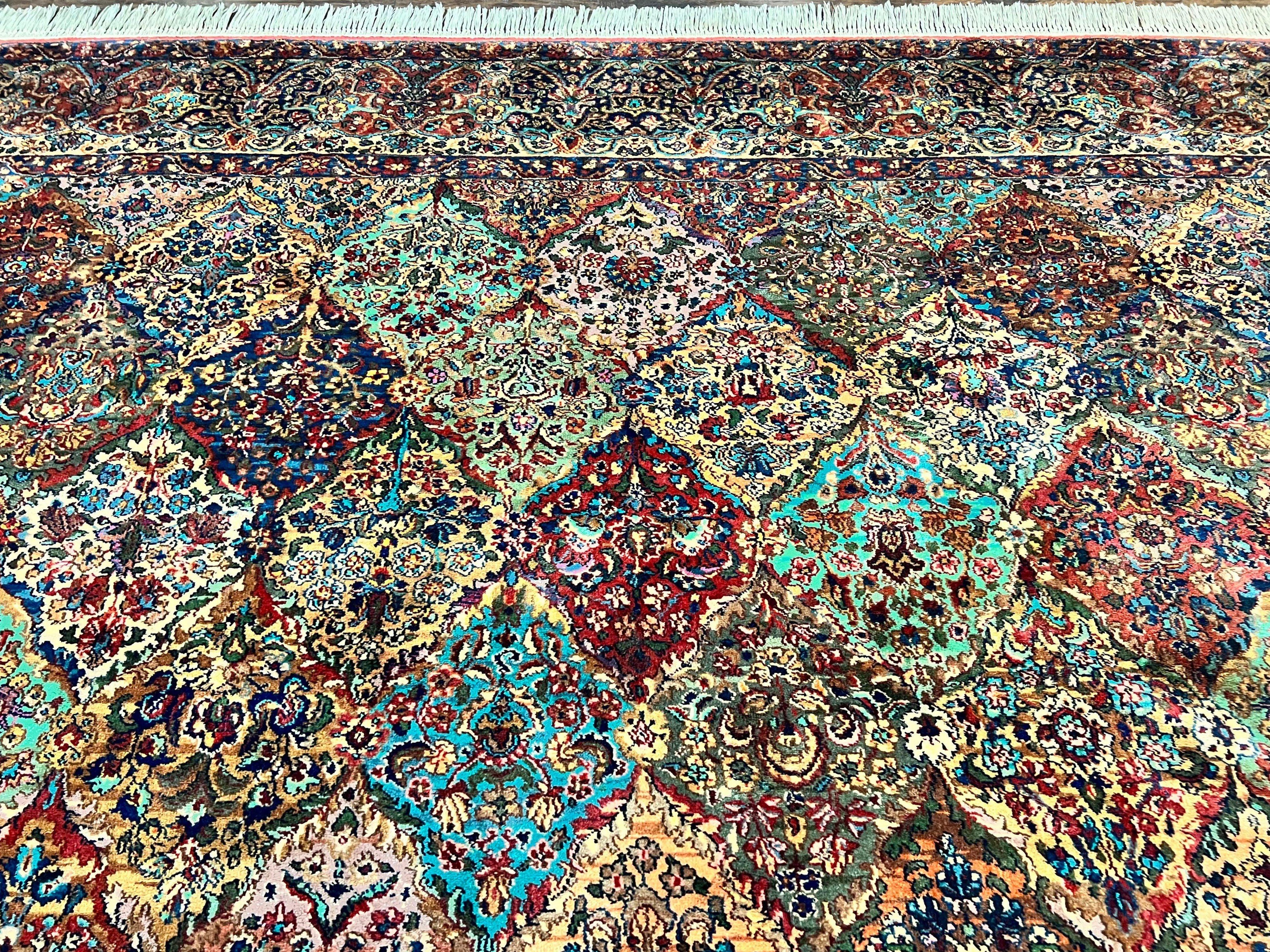 Karastan Multicolor Panel Kirman Rug #717, Wool Karastan Rug 12 x 16, Extra Large Karastan Area Rug, Original Karastan Collection 700 Series