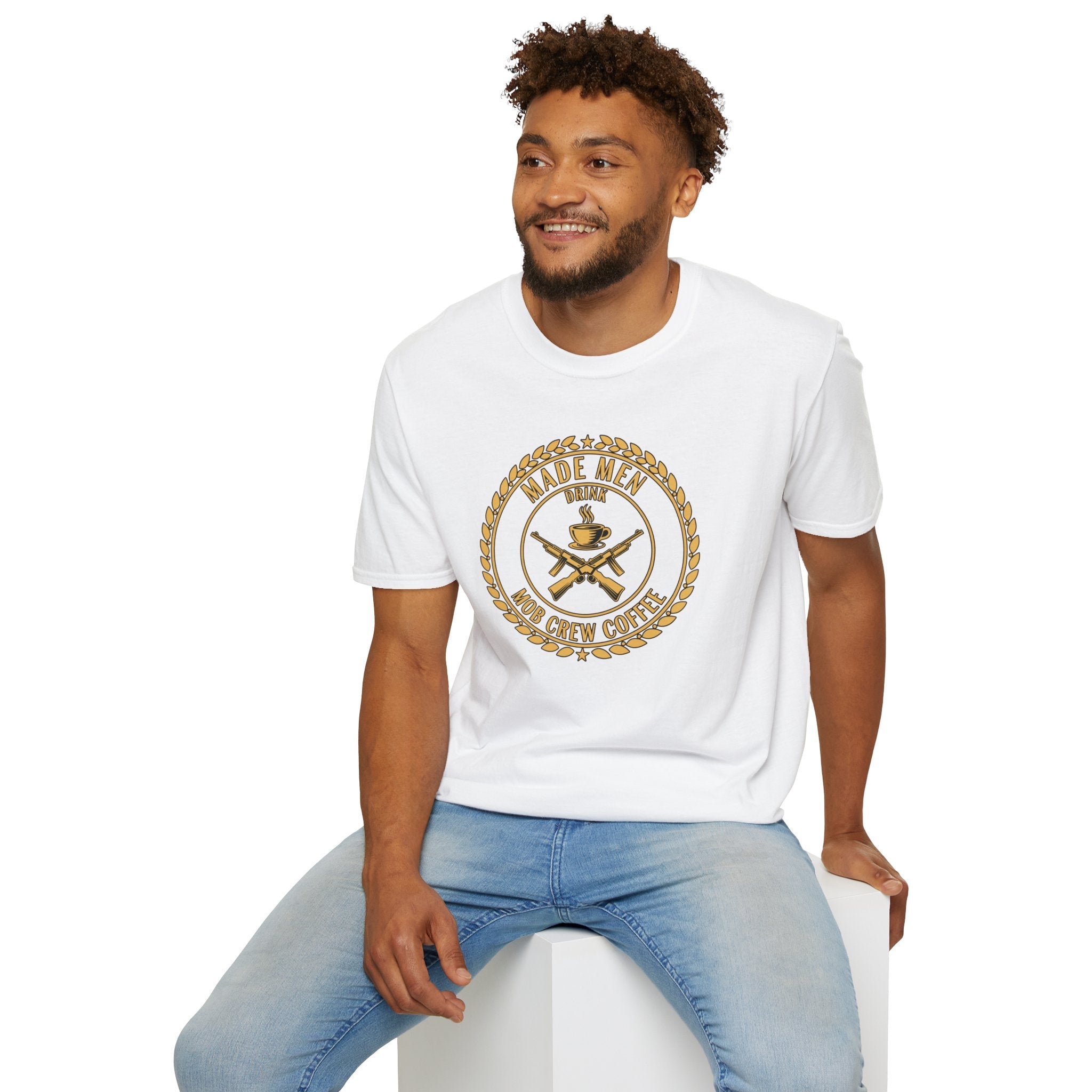 Mob Crew Made Men Drink Mob Crew Coffee T-Shirt - Perfect for Coffee Lovers
