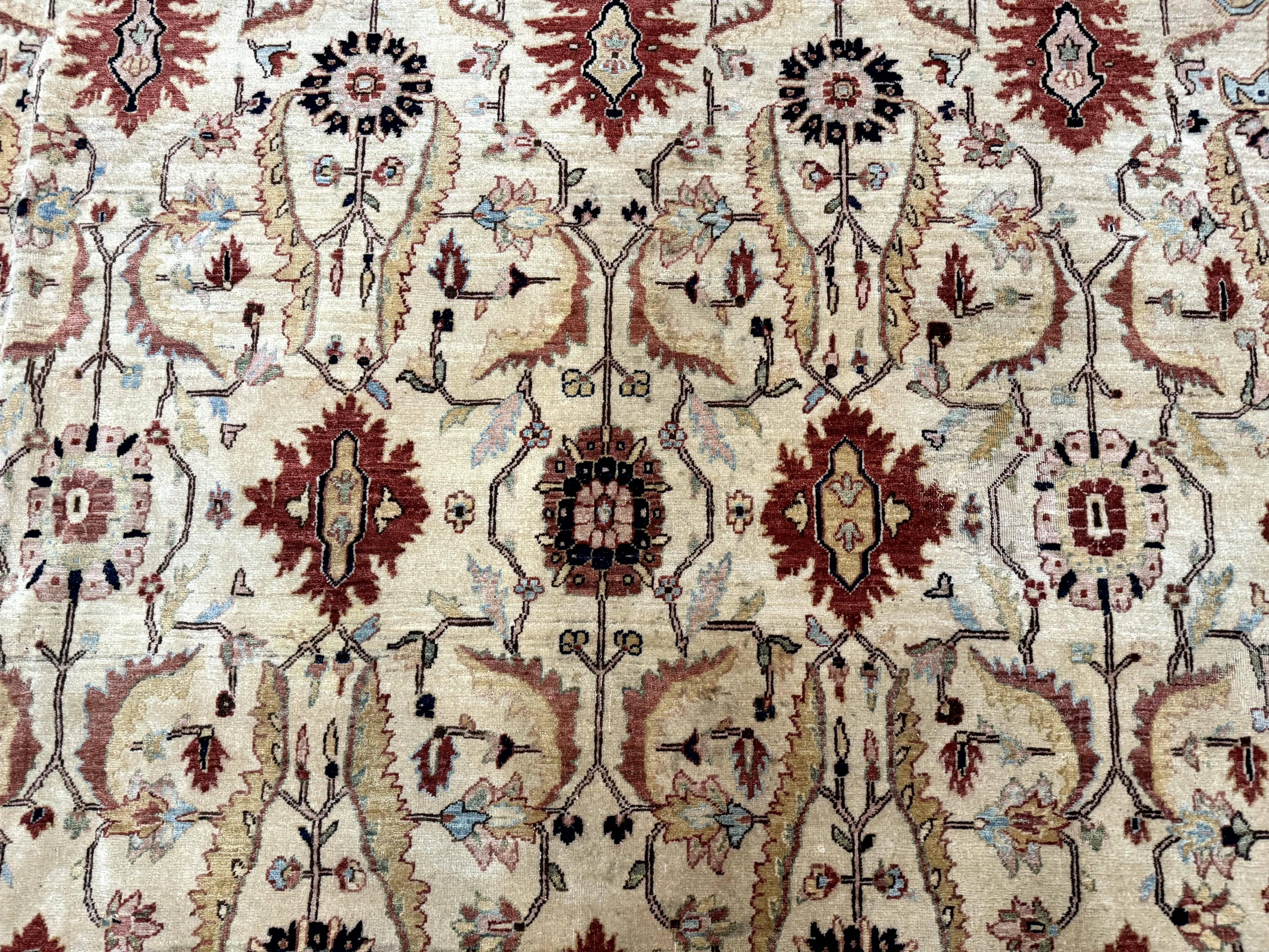Large Palace Sized Stark Carpet 13x19, Traditional Wool Handmade Rug, Beige