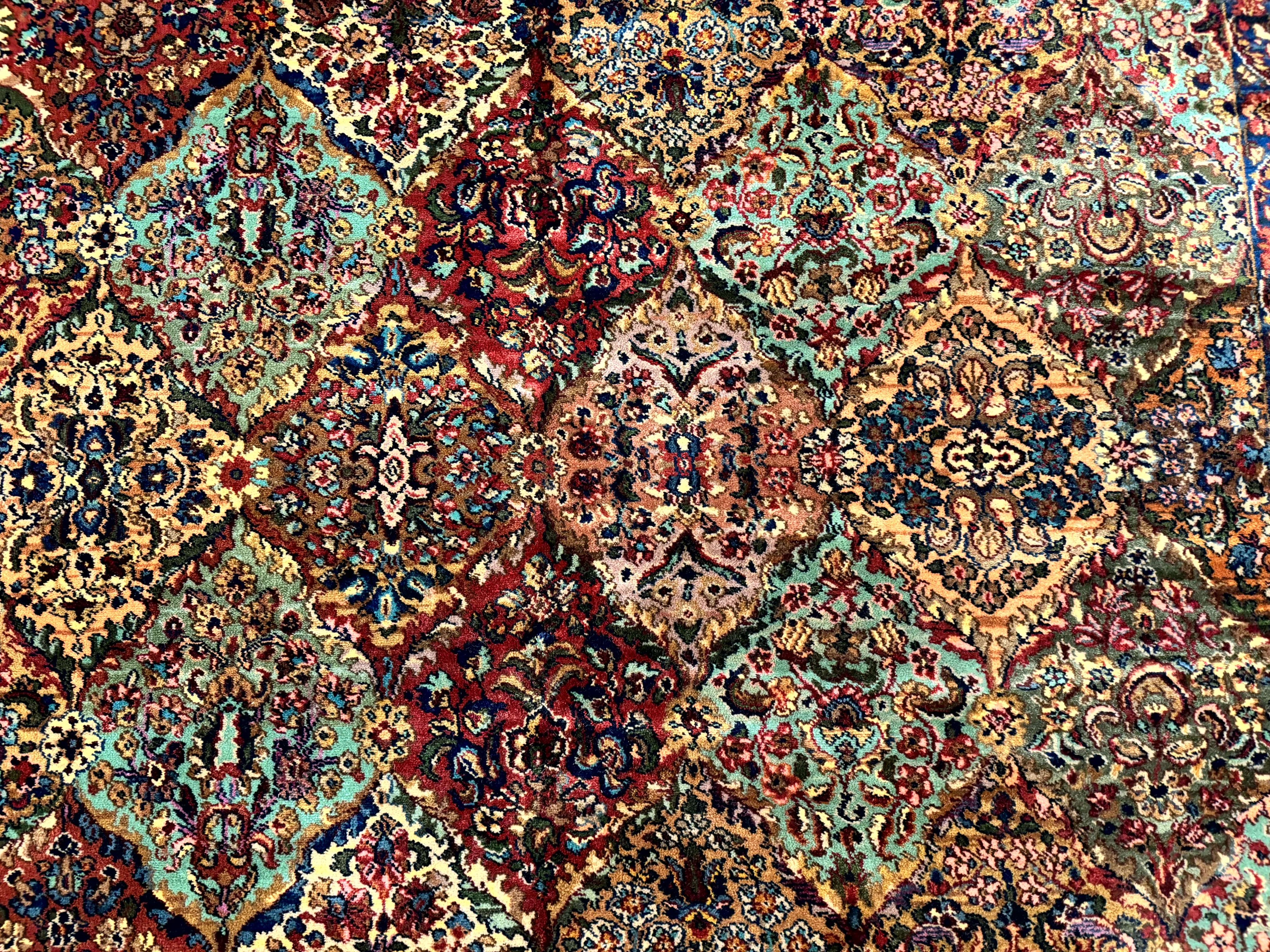 Karastan Rug 8.8 x 10.6, Multicolor Panel Kirman Rug #717, Wool
