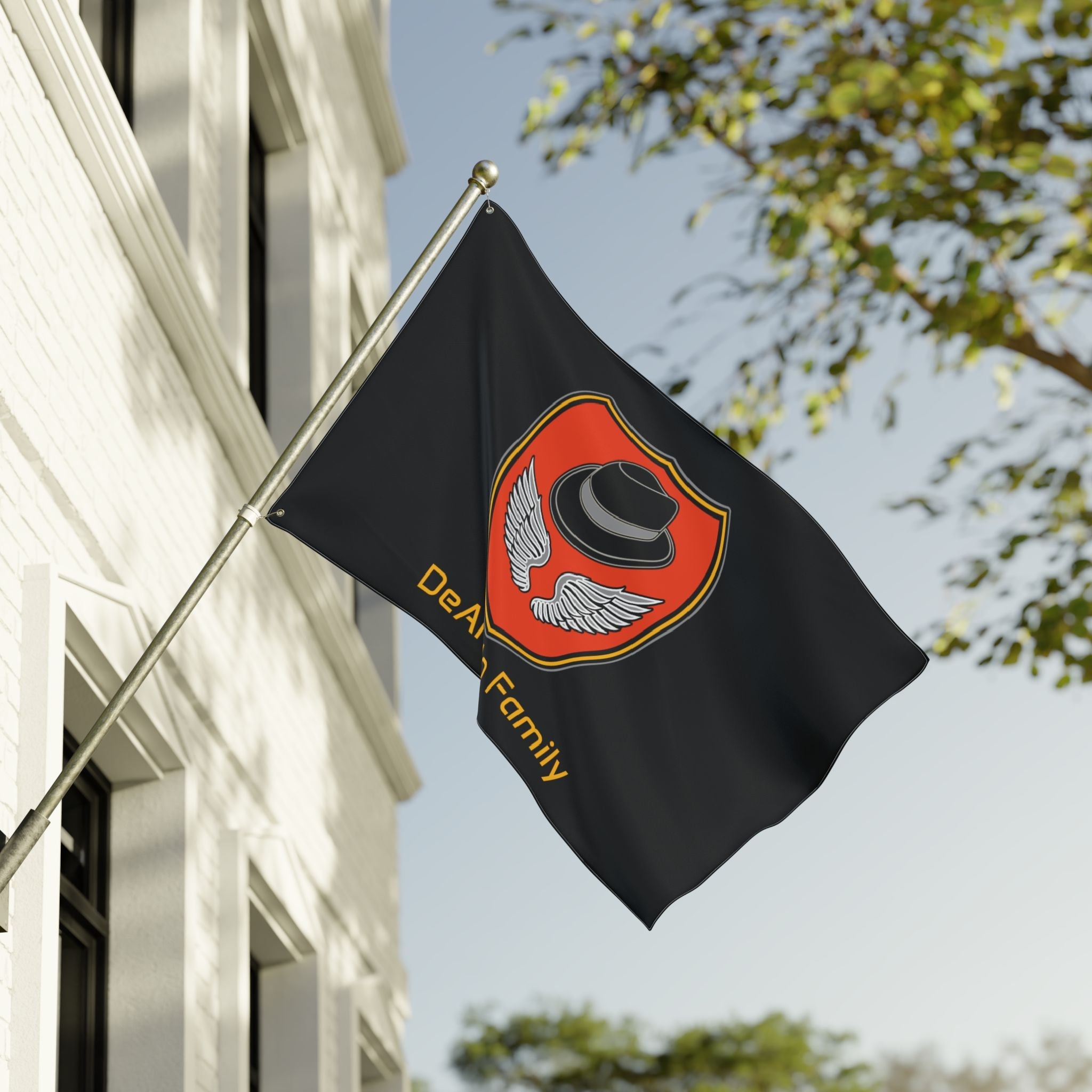 Family Flag — DeAngelo Family Crest Double-Sided Outdoor Banner