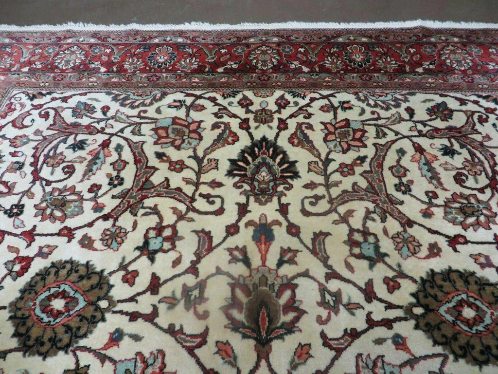 7' X 10' Vintage Handmade India Floral Oriental Wool Rug Hand knotted Carpet