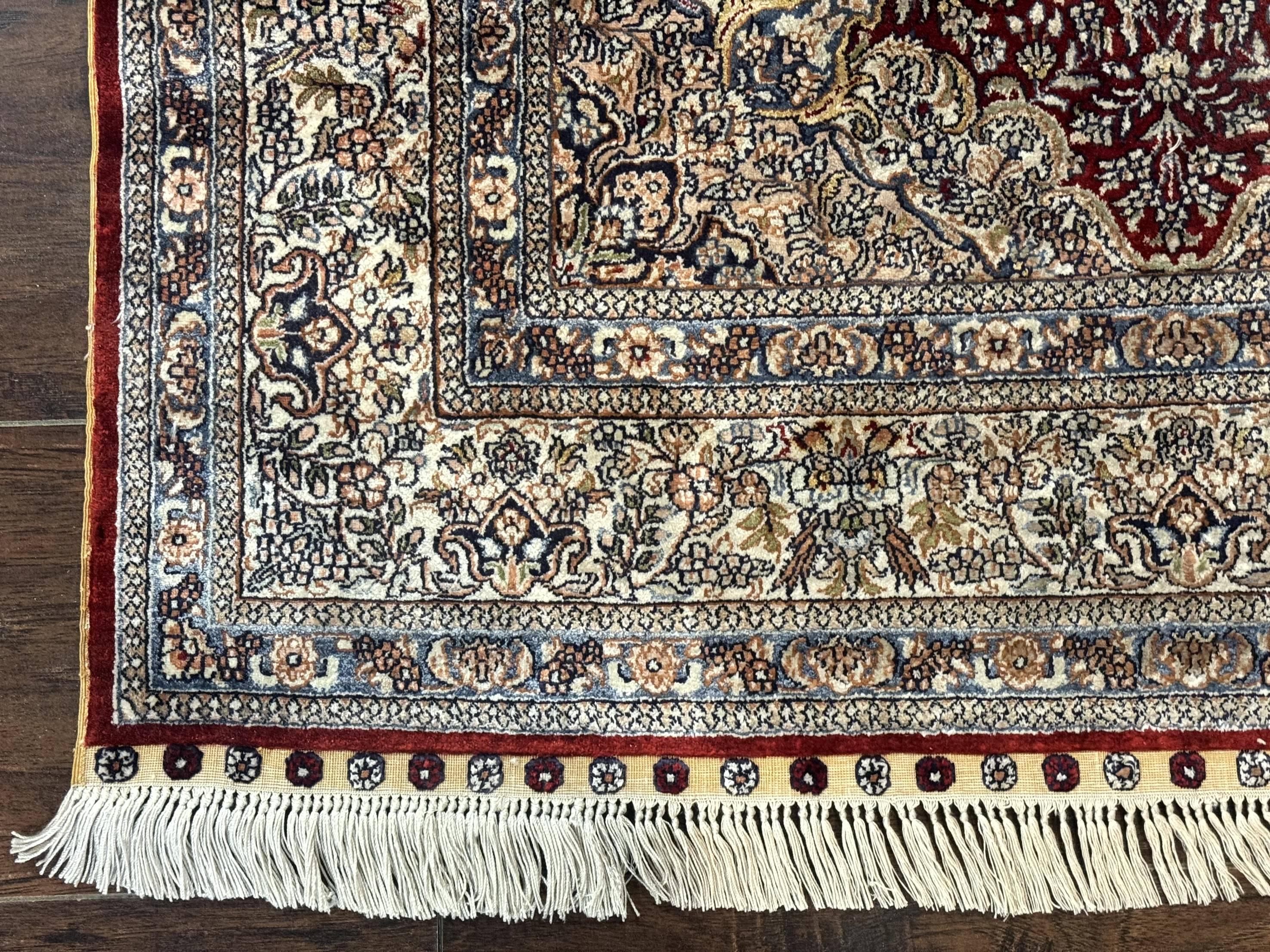 Sino Persian Silk Rug 3x5, Super Fine 440 KPSI, Floral Medallion, Handmade