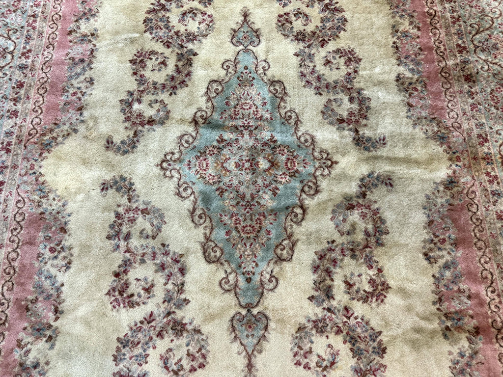 Karastan Rug 8.8 x 12, Pastel Ivory Kirman Rug #784, Wool Karastan Carpet, Original 700 Series, Vintage Karastan Area Rug, Discontinued