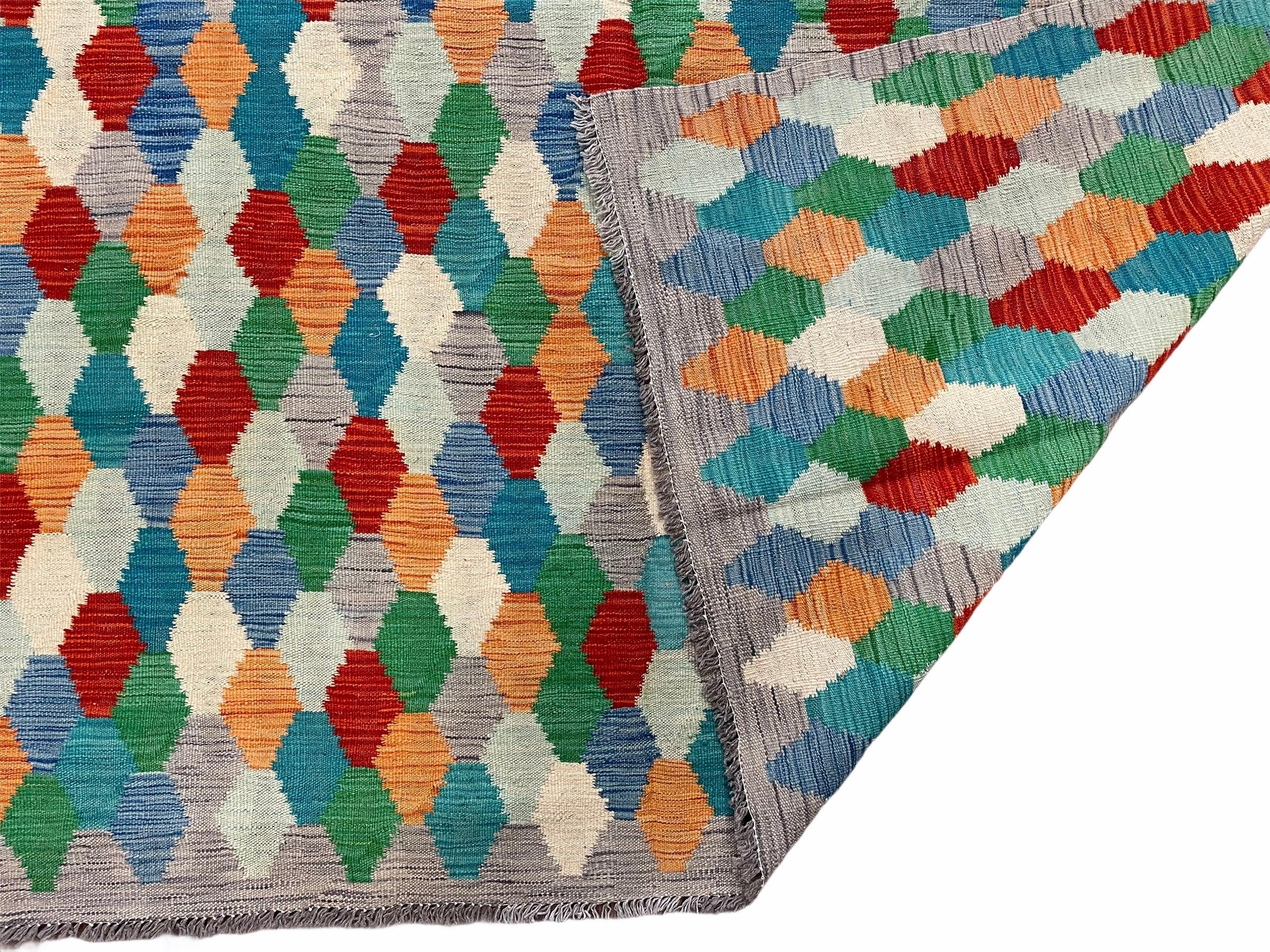 6.5 x 9.5 Colorful Chobi Kilim Rug 6 x 9 Multicolor Turkish Kilim Rug 7x10 Chobi Kilim Rug Playroom Rug Wool Kilim Rug 6x9 New Tribal Kilim