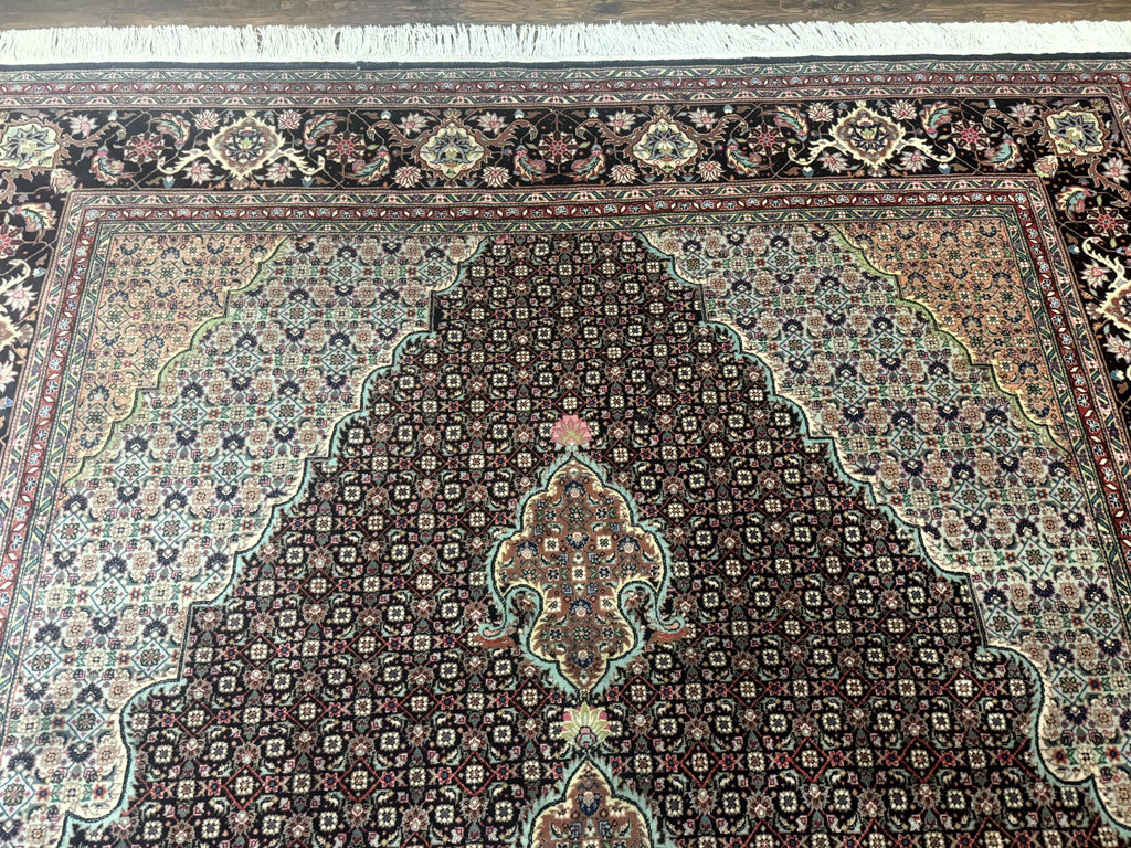 Sino Persian Rug 6x9, Herati Very Fine 400 KPSI, Black