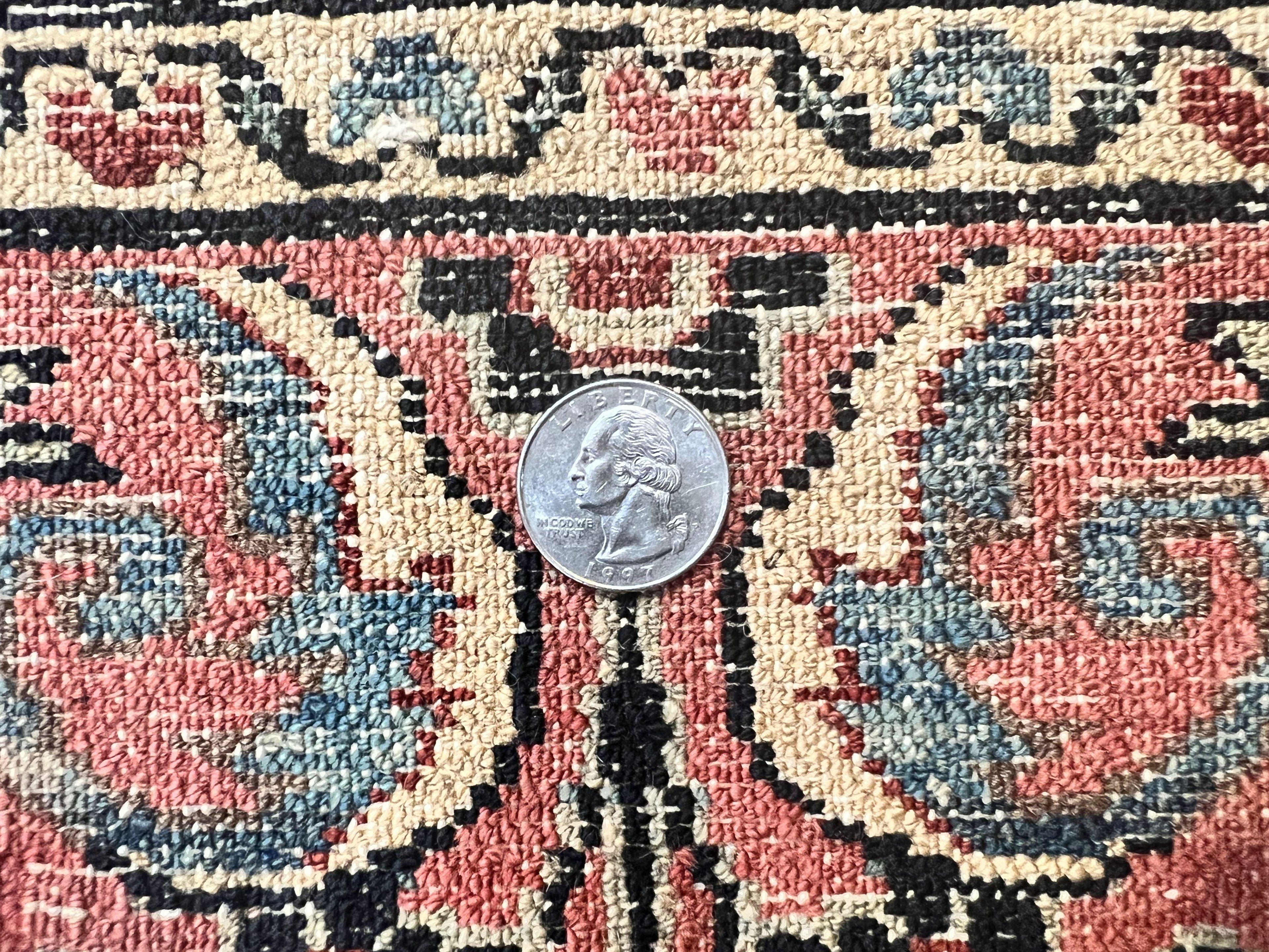 Small Antique Persian Rug 2.6 x 4, Red Floral Handmade 1920s Wool Rug, Persian Hamadan Lilian Rug