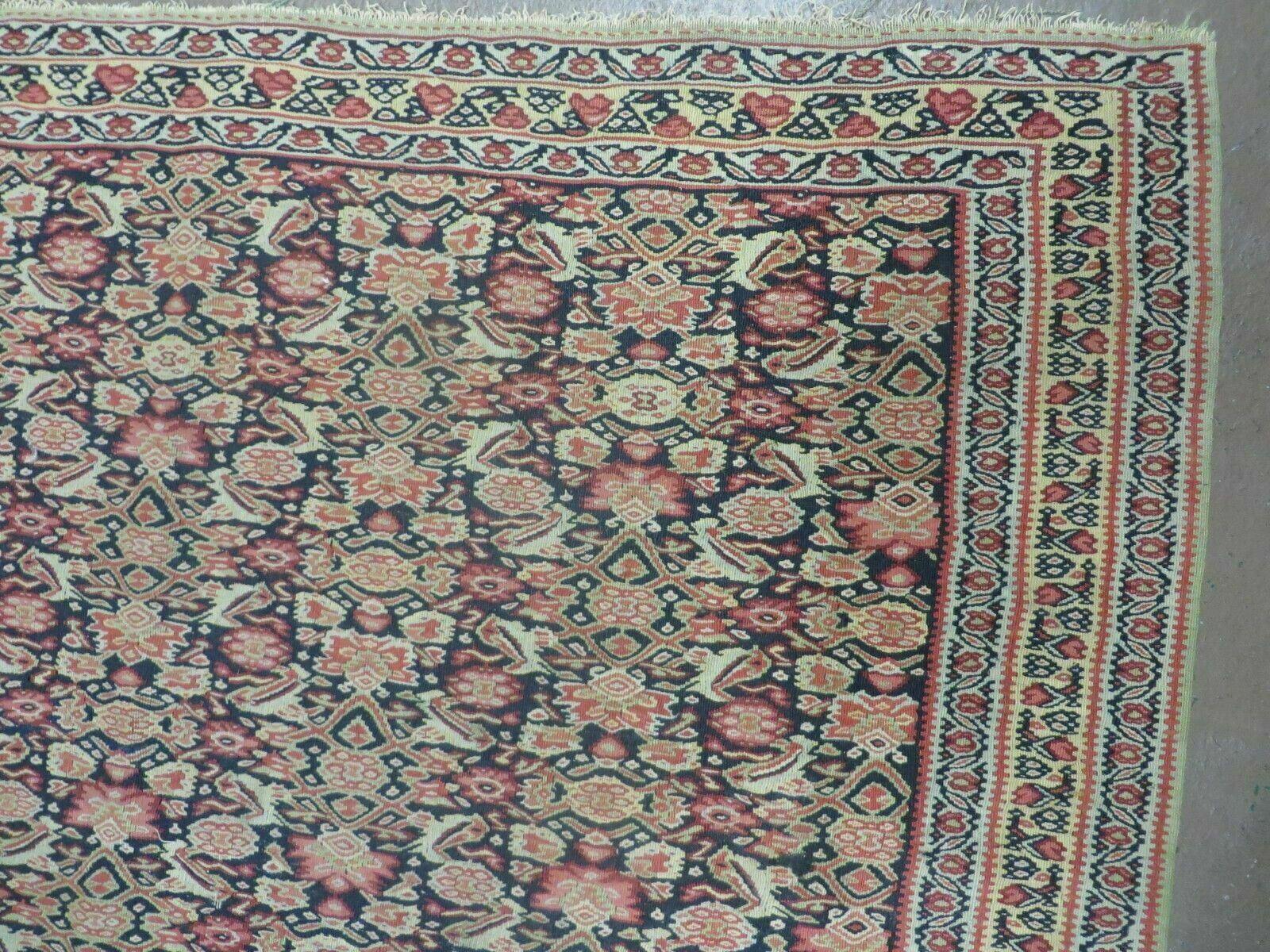 4' X7' Antique Handmade Turkish Wool Kilim Soumak Flat Weave Rug Tribal Organic