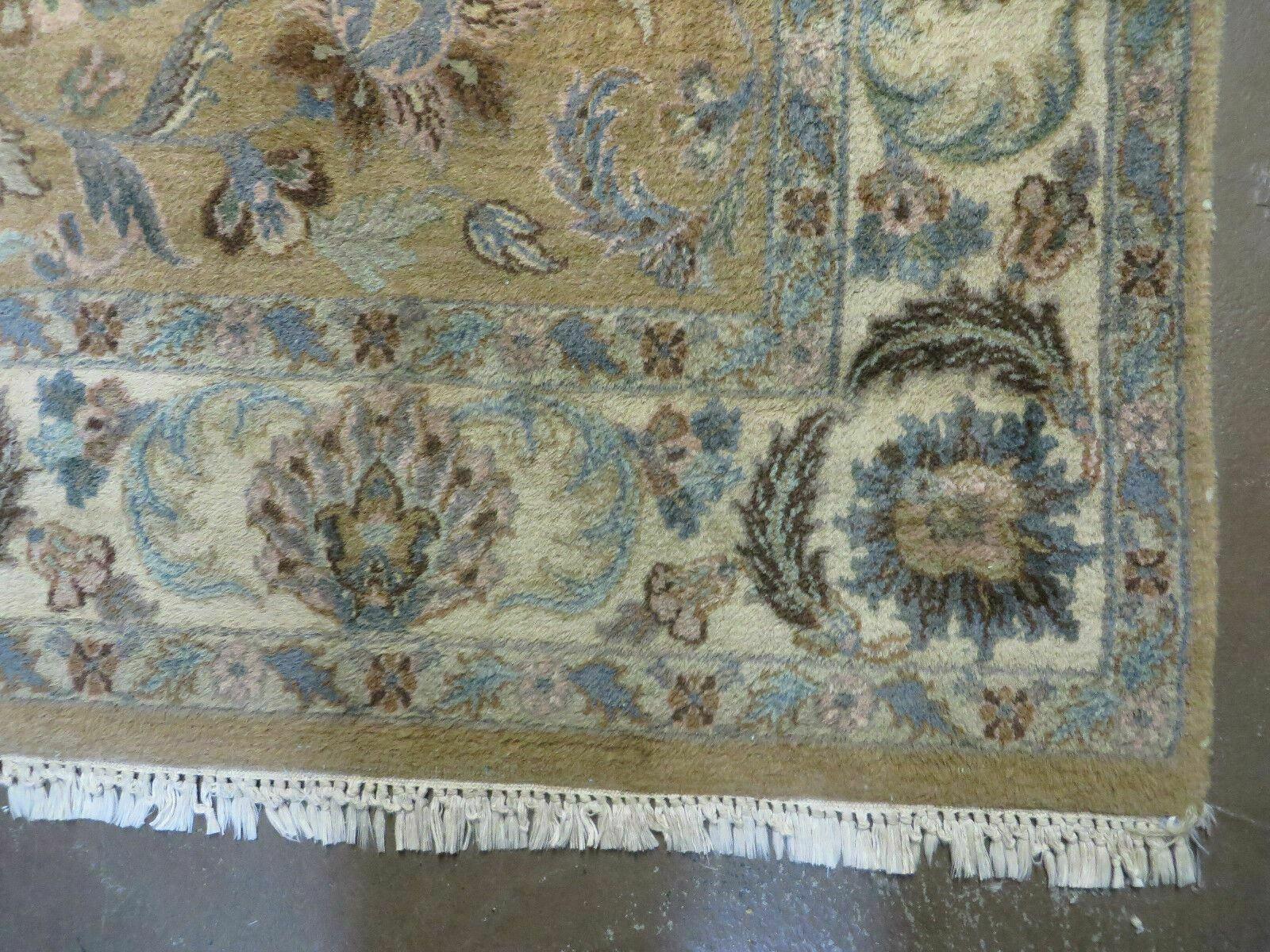 5' 6" X 9' Vintage Handmade Jaipur Indian Floral Oriental Wool Rug Veg Dyes
