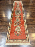 Persian Tabriz Runner Rug 3 x 12, Open Field, Terracotta