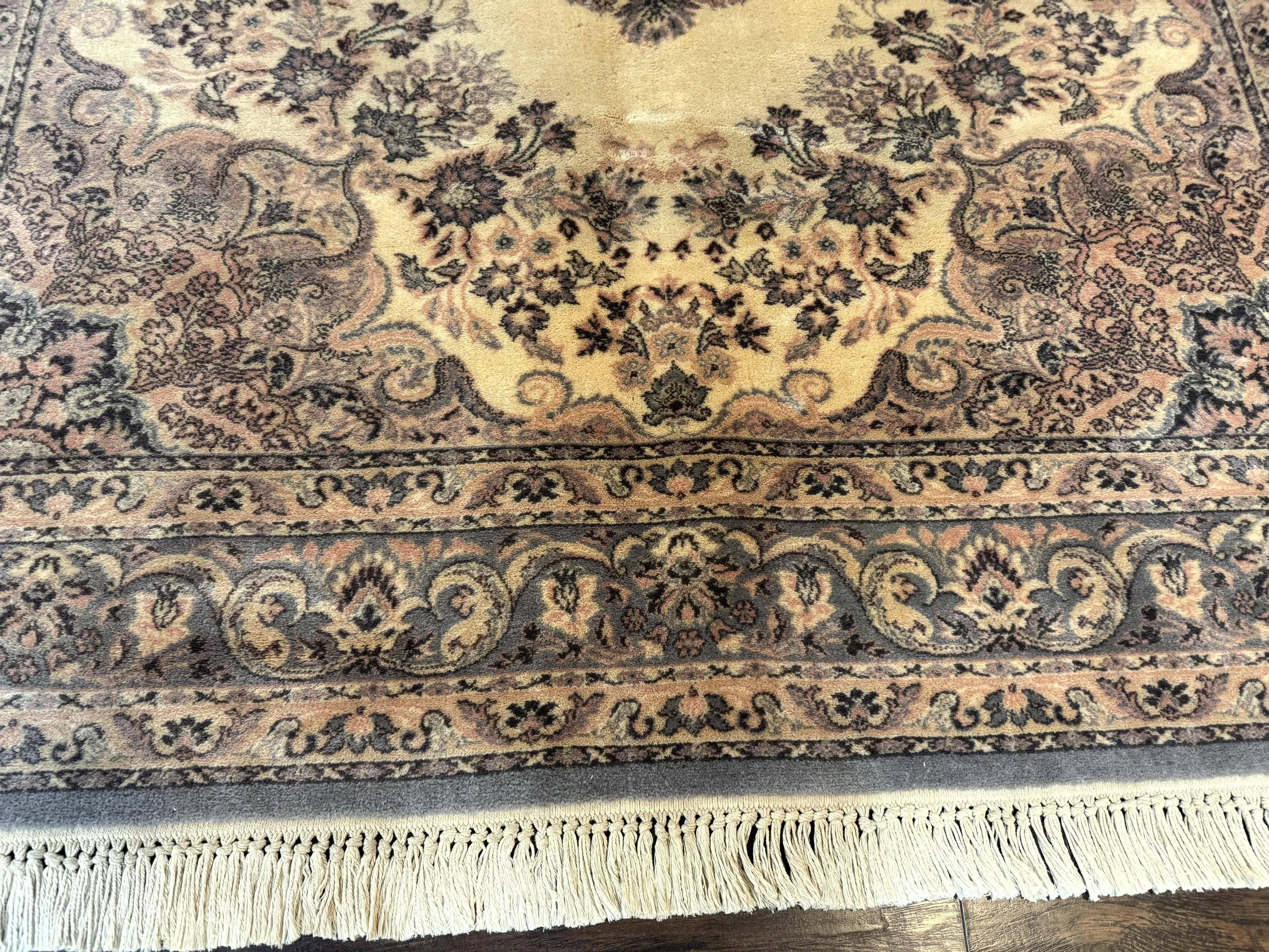 Belgium Power Loomed Wool Rug 6.9 x 9.6, Vintage Oriental Carpet