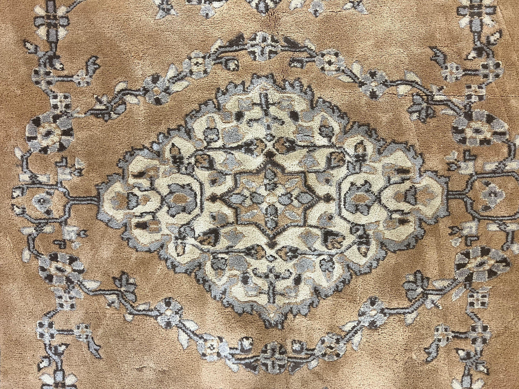Indian Oushak Rug 8x10, Wool Hand Knotted Vintage Carpet