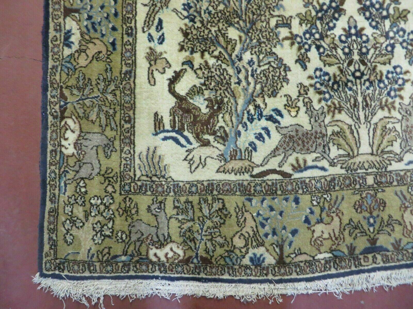 4' X 6 Handmade India Oriental Fine Pictorial Tree Of Life Wool Silk Rug Wow