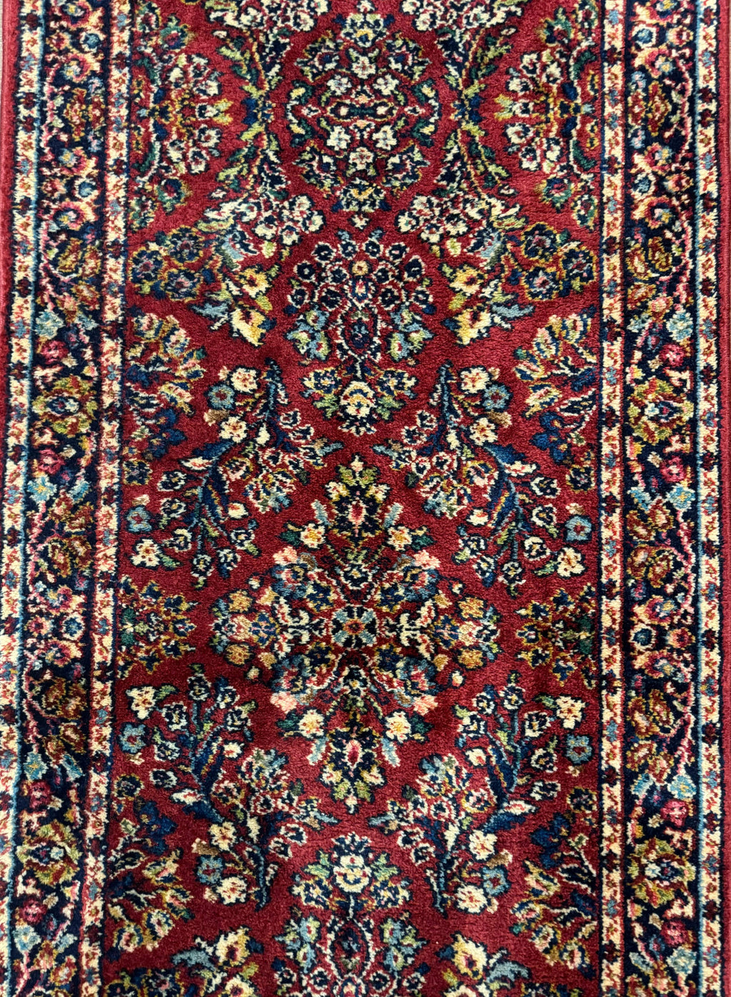 Karastan Runner Rug 2.6 x 8.6, Red Sarouk #785, Original 700 Series, Wool, Rare