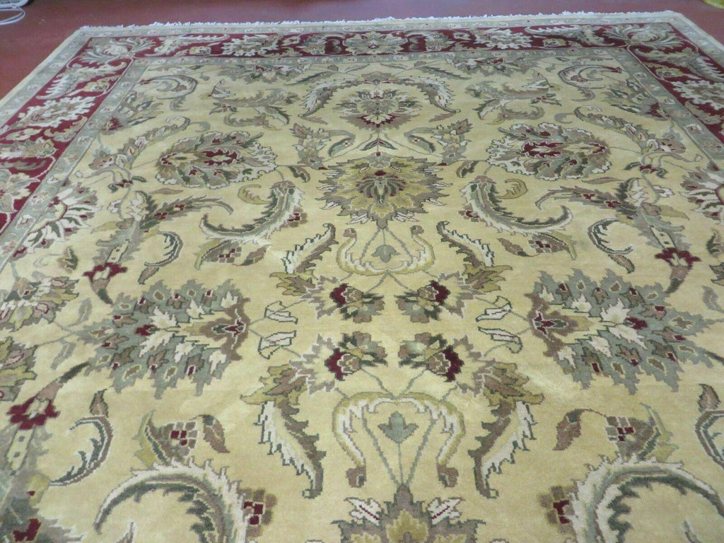 9' X 12' Vintage Handmade India Oriental Jaipur Quality Tea Wash Hand Knotted