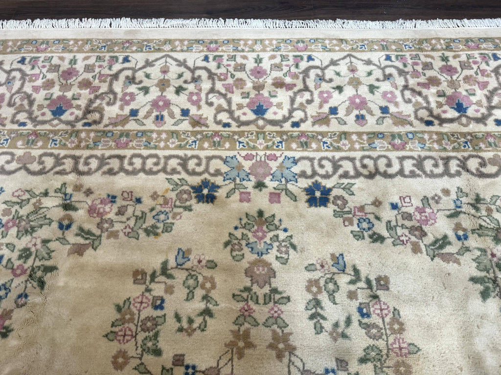 Indo Persian Rug 12x15, Palace Sized Carpet, Oversized Wool Handmade Rug, Kerman Rug, Semi Open Field, Pande Cameron Rug, Beige