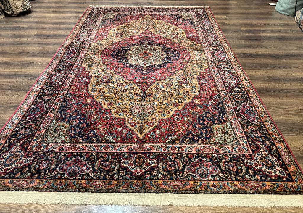 Karastan Rug 5.9 x 9 Medallion Kirman #700/718, Original 700 Series, Wool, Discontinued, Vintage