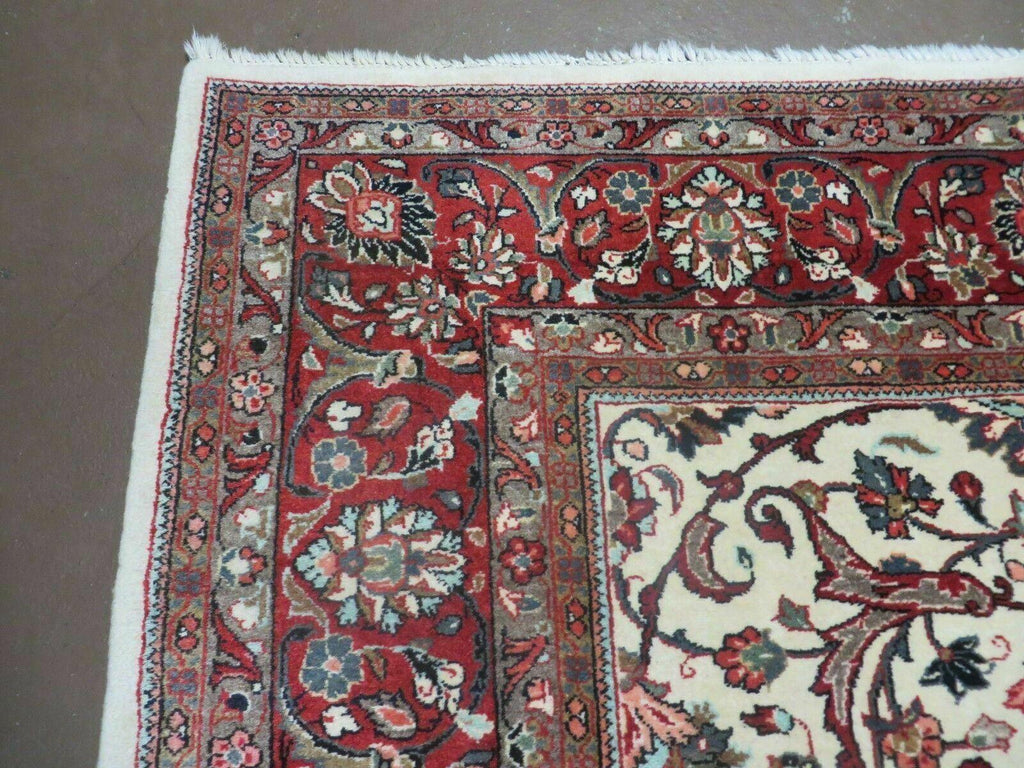 7' X 10' Vintage Handmade India Floral Oriental Wool Rug Hand knotted Carpet