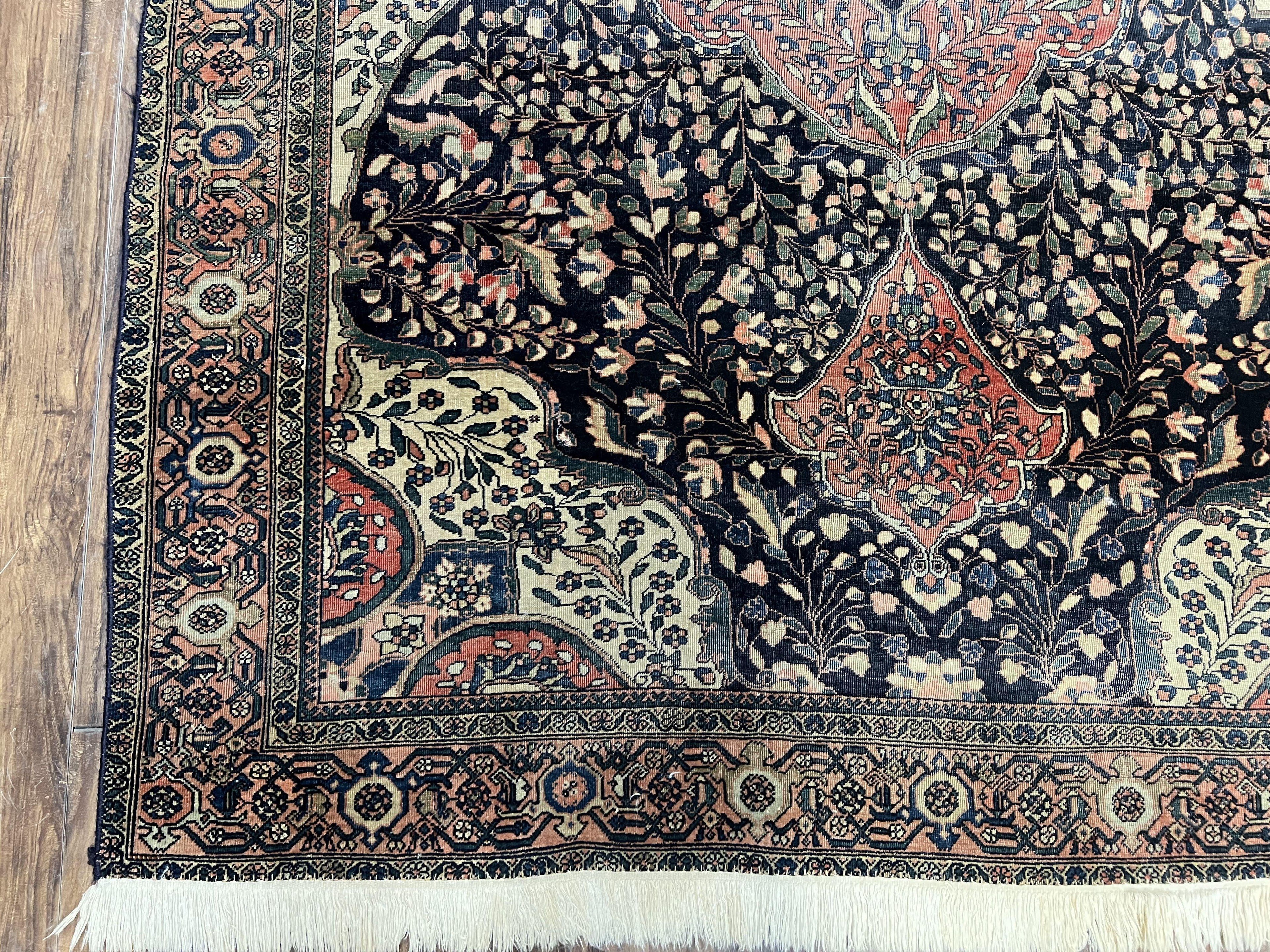 Antique Persian Sarouk Farahan Rug 4x7, Collectible Persian Carpet